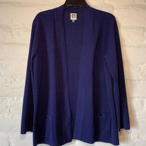 Ladies Anne Klein Navy Cardigan Coordinate Size Large